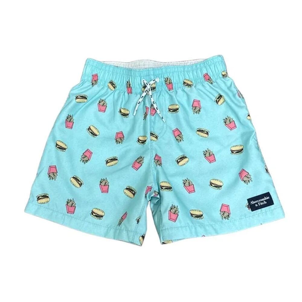 Abercrombie & Fitch Kids Burger Fries Swim Shorts Mint